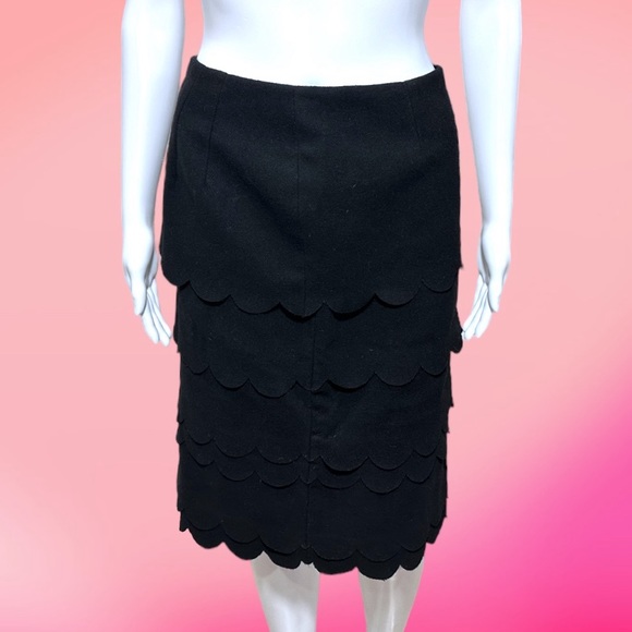 Anthropologie Maeve Scallop Tiered Layer Wool Blend Pencil Skirt - Picture 1 of 5